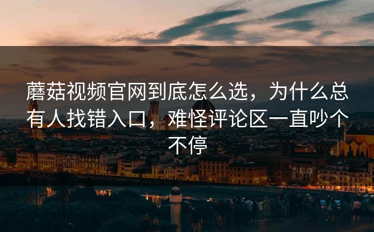 蘑菇视频官网到底怎么选，为什么总有人找错入口，难怪评论区一直吵个不停