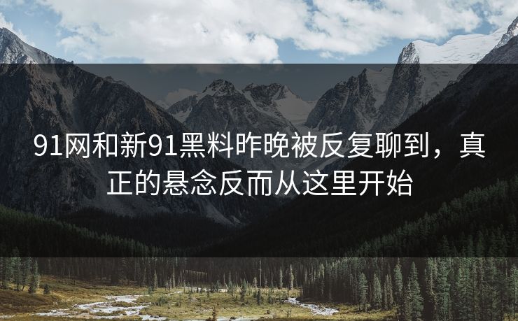 91网和新91黑料昨晚被反复聊到，真正的悬念反而从这里开始