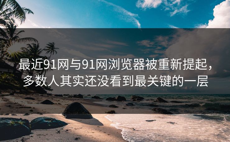 最近91网与91网浏览器被重新提起，多数人其实还没看到最关键的一层