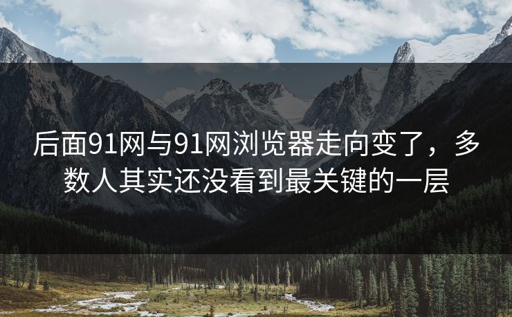 后面91网与91网浏览器走向变了，多数人其实还没看到最关键的一层