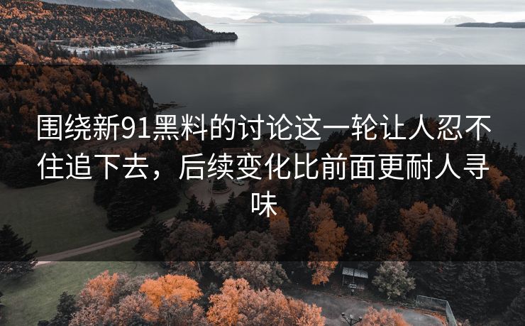 围绕新91黑料的讨论这一轮让人忍不住追下去，后续变化比前面更耐人寻味